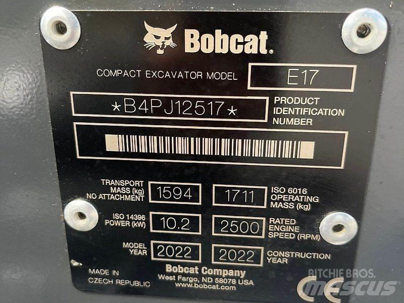 Bobcat E17 Mini rýpadlá < 7t