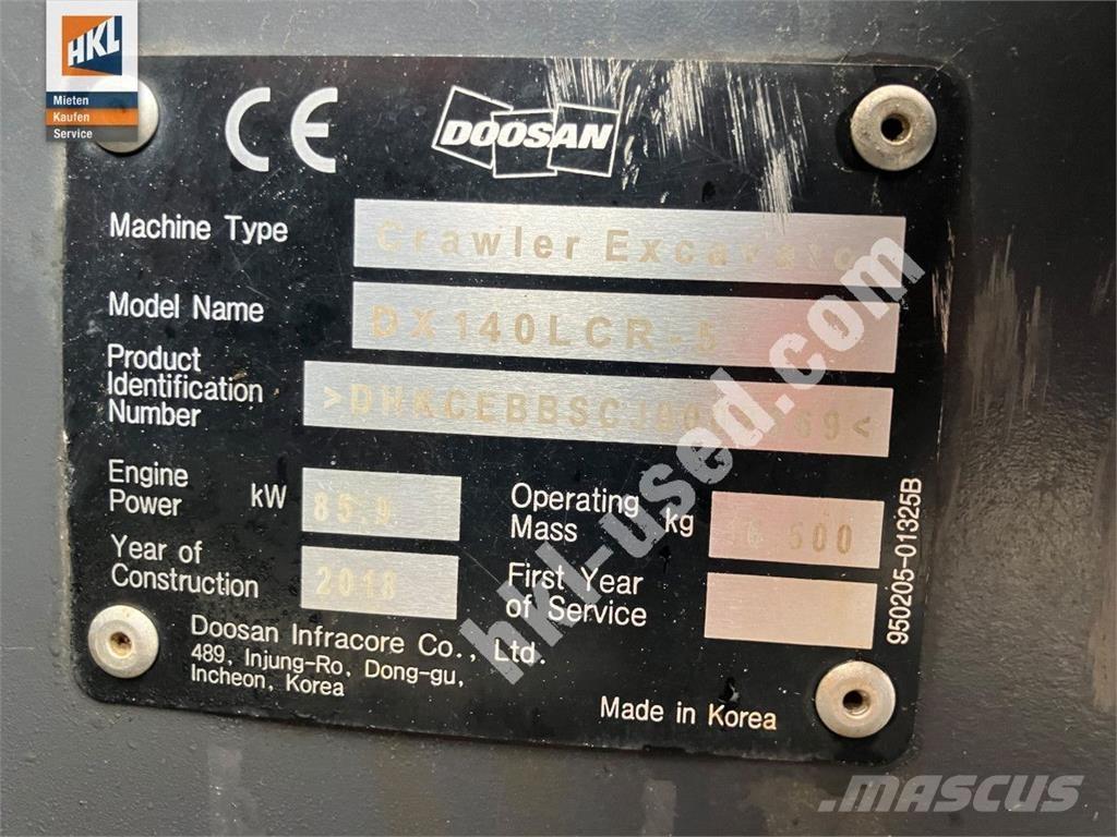 Doosan DX 140 LCR-5 Pásové rýpadlá