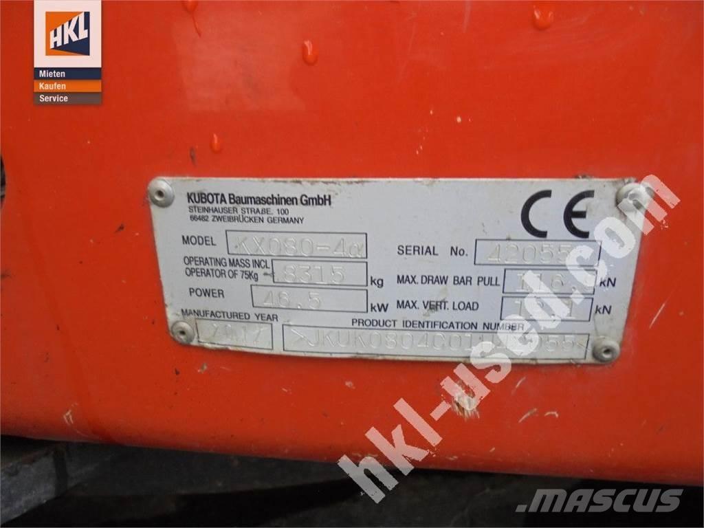 Kubota KX 080-4 Mini rýpadlá < 7t