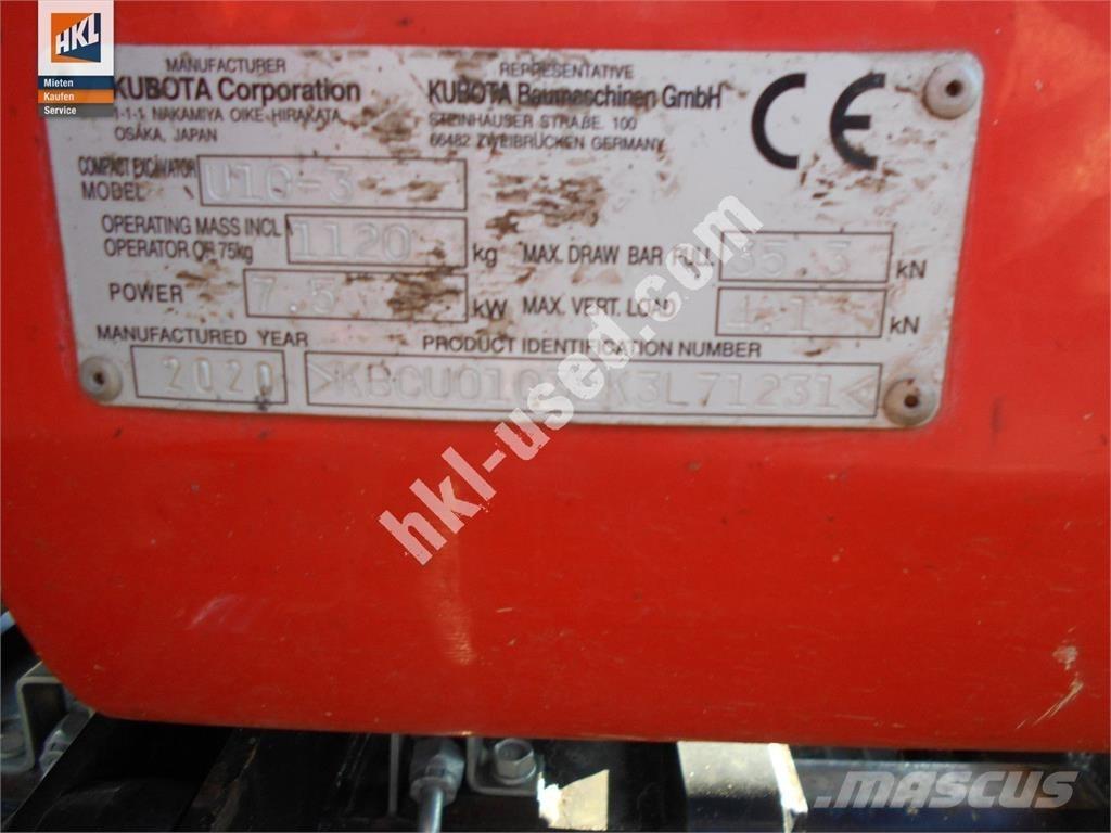 Kubota U 10-3 Mini rýpadlá < 7t