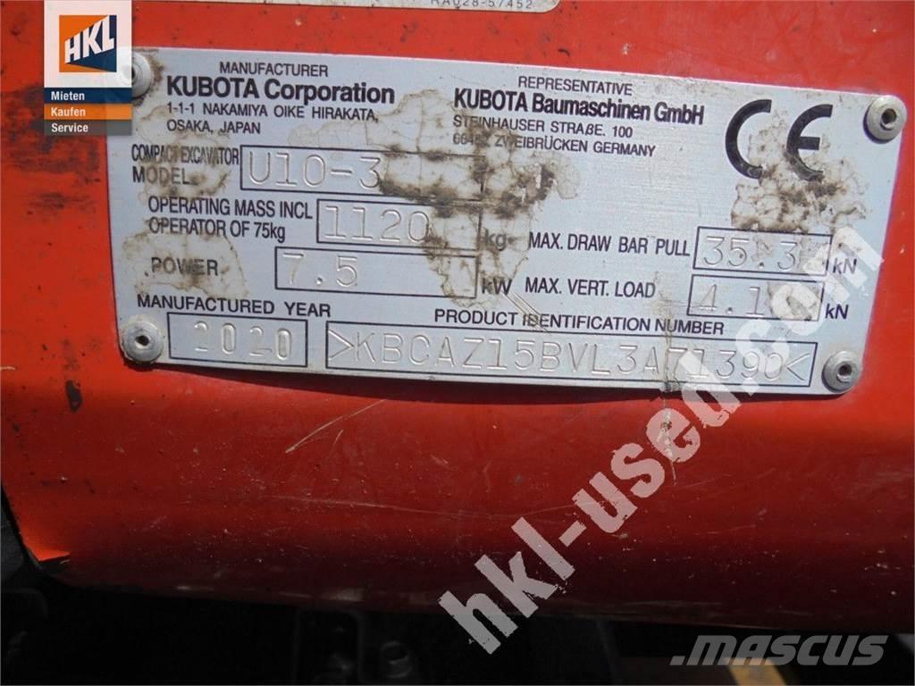 Kubota U 10-3 Mini rýpadlá < 7t