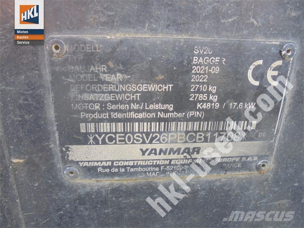 Yanmar SV 26 Mini rýpadlá < 7t