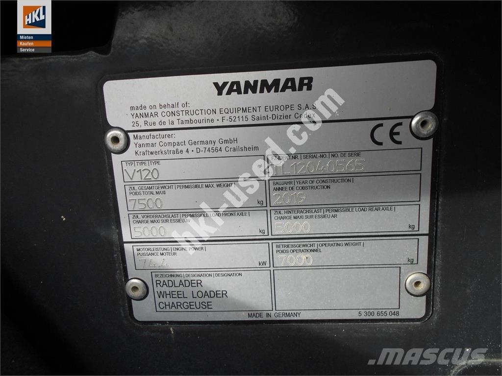 Yanmar V 120 Kolesové nakladače