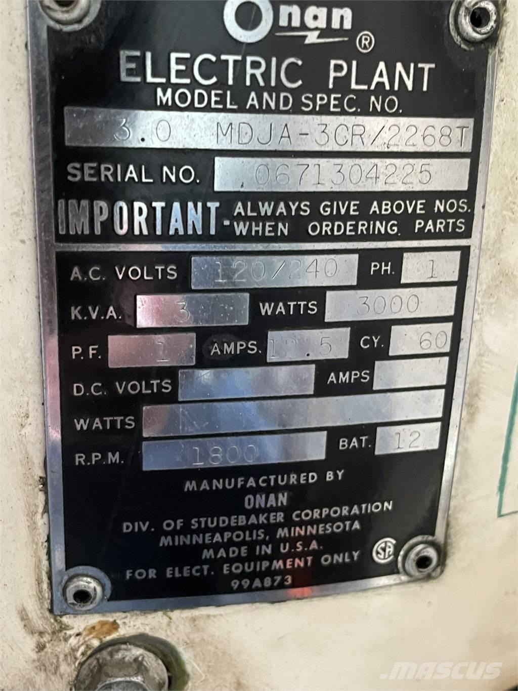  3 kVA ONAN 1 Cyl. Diesel Ostatné generátory