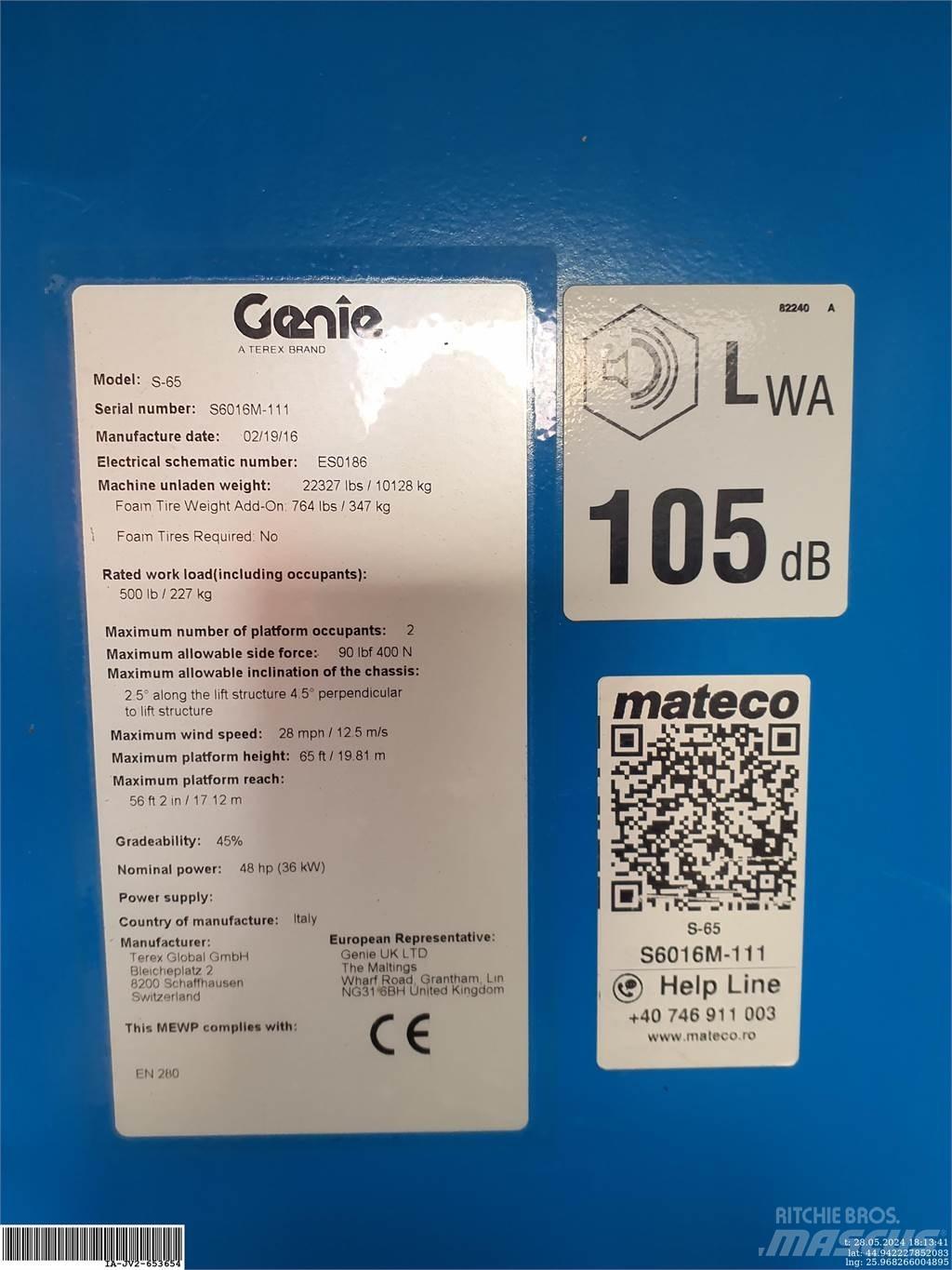 Genie S-65 Kĺbové plošiny