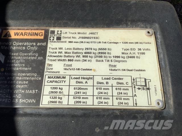 Hyster J40ZT Akumulátorové vozíky