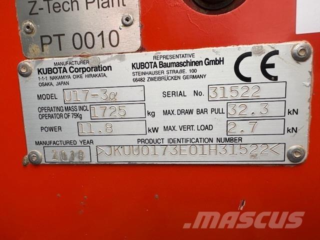 Kubota U17-3 Midi rýpadlá 7 t - 12 t