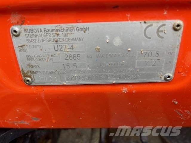 Kubota U27-4 Midi rýpadlá 7 t - 12 t