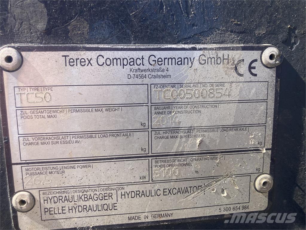 Terex TC50 Mini rýpadlá < 7t