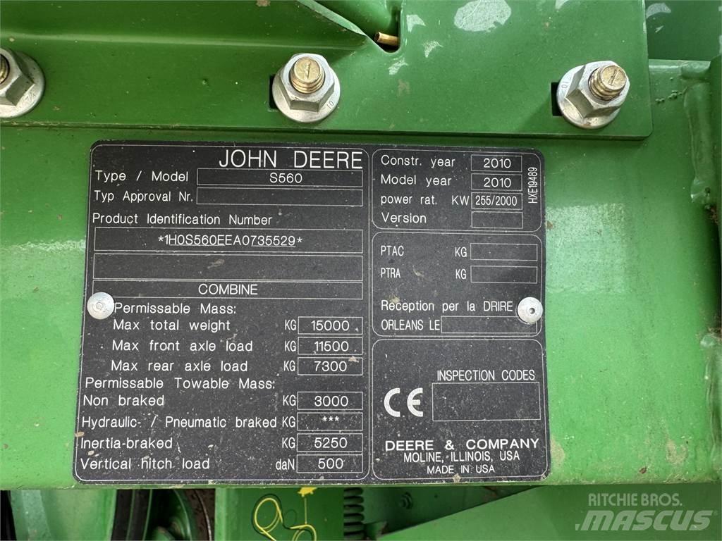 John Deere S560 Kombinované zberacie stroje