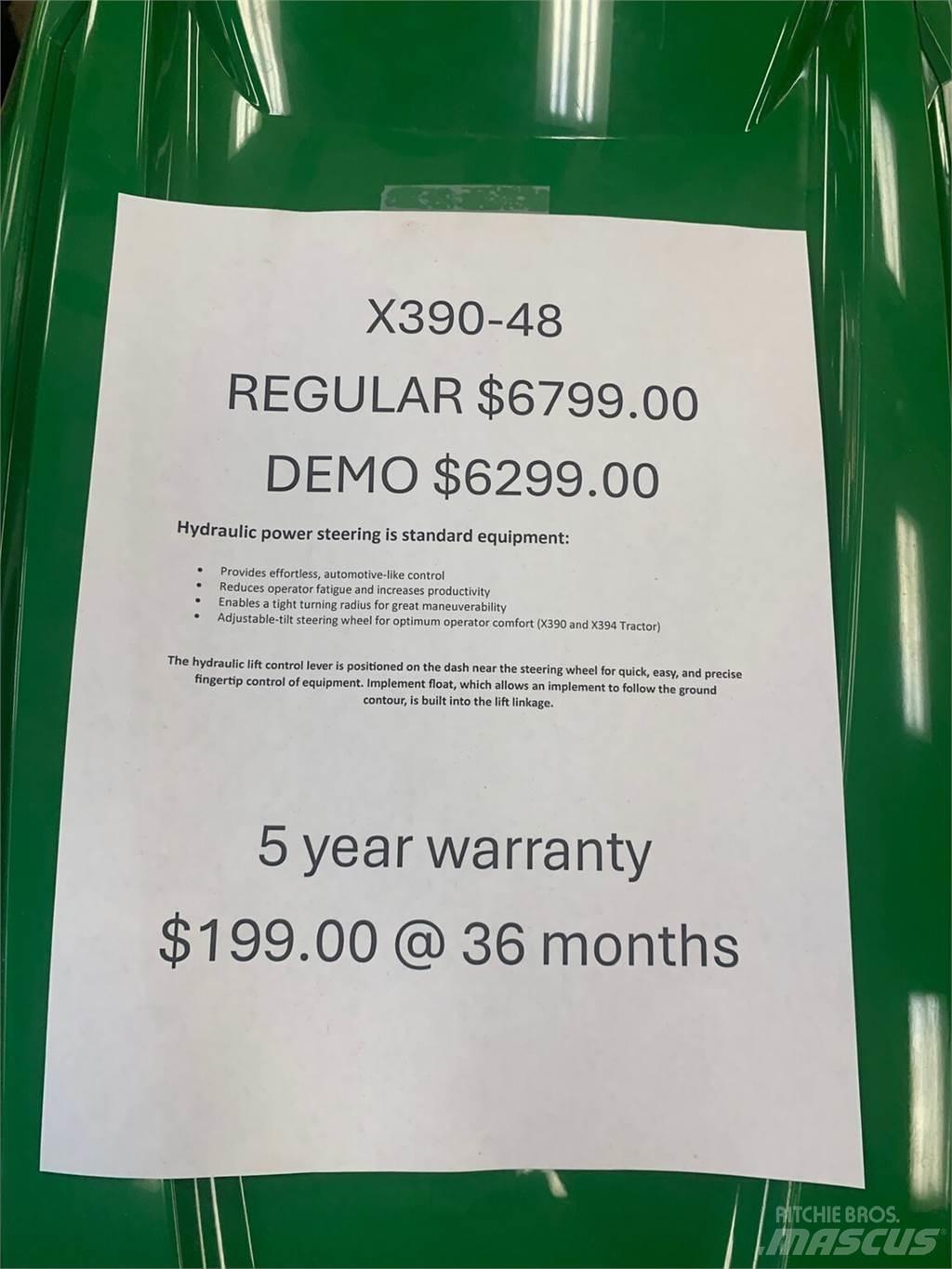 John Deere X390 Kompaktné traktory