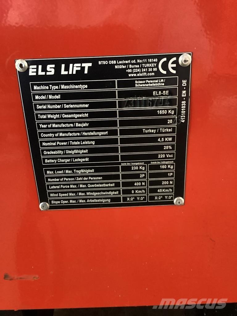 ELS LIFT EL8-SE Nožnicové zdvíhacie plošiny