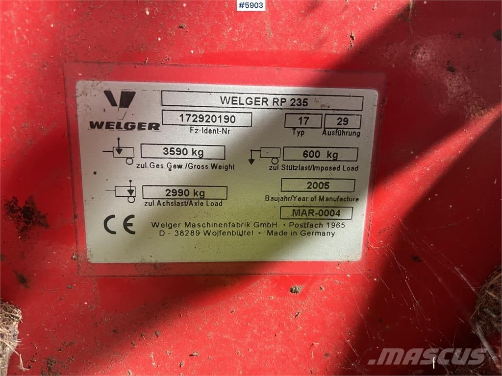 Welger RP 235 Ďalšie vyorávače, príslušenstvo