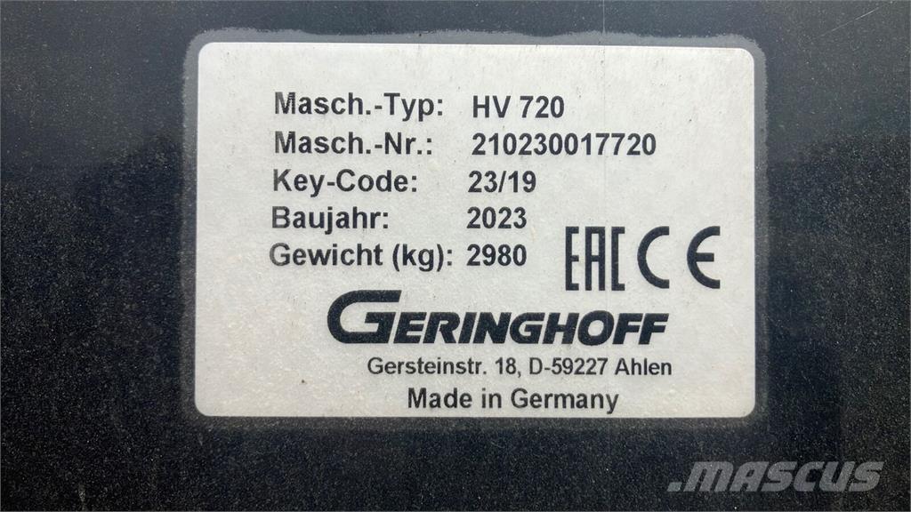 Geringhoff HV 720 Príslušenstvo a náhradné diely ku kombajnom