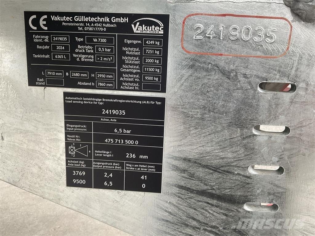  Vakutec VA 7300 Aplikačné cisterny