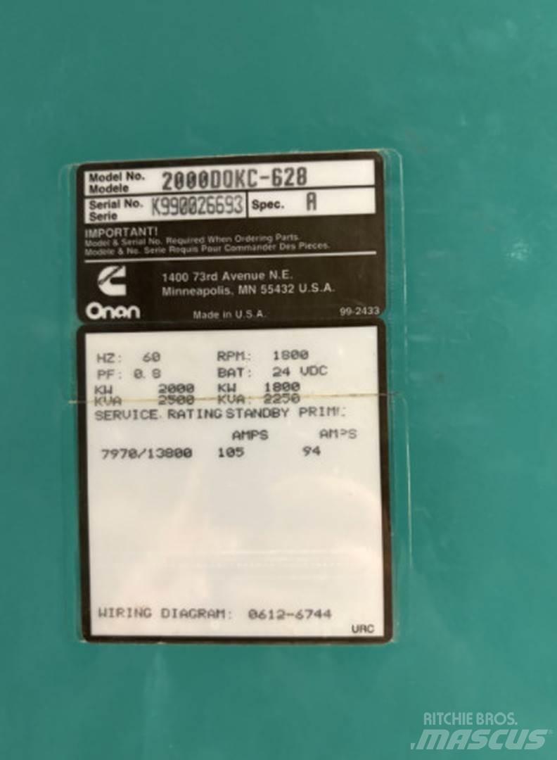 Cummins 2000DQKC-628 Naftové generátory