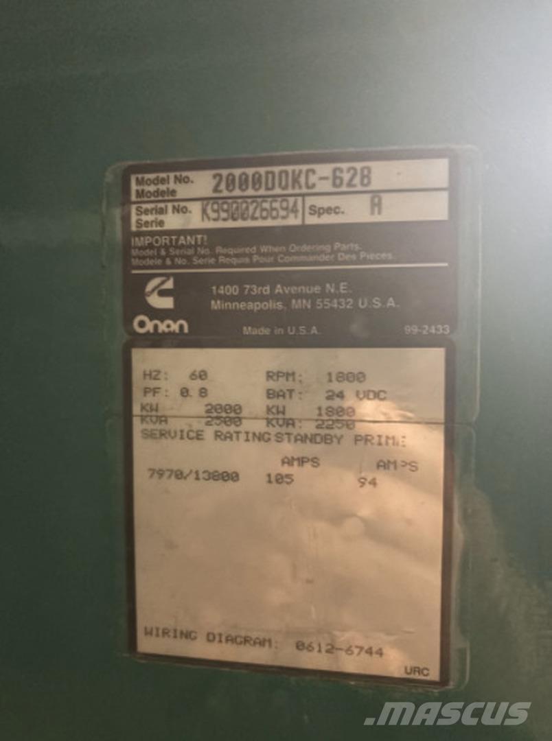 Cummins 2000DQKC-628 Naftové generátory