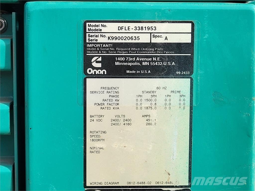 Cummins KTA50-G9 Naftové generátory