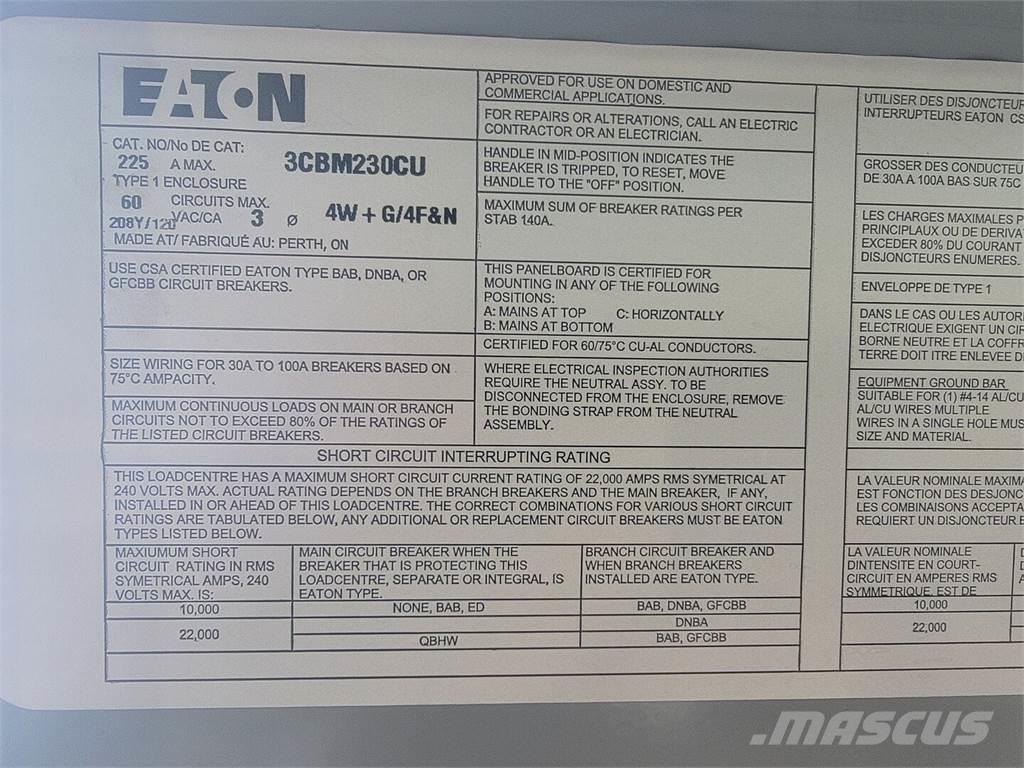Eaton 3CBM230CU Stavebníctvo - ostatné