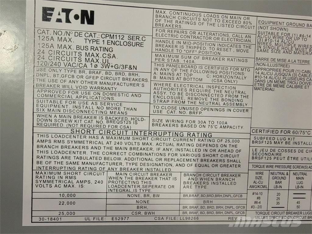 Eaton PM112 Stavebníctvo - ostatné