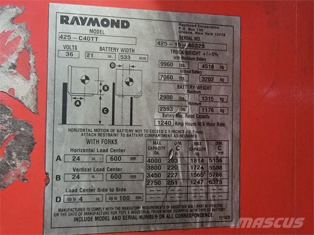 Raymond 425-C40TT Stavebníctvo - ostatné