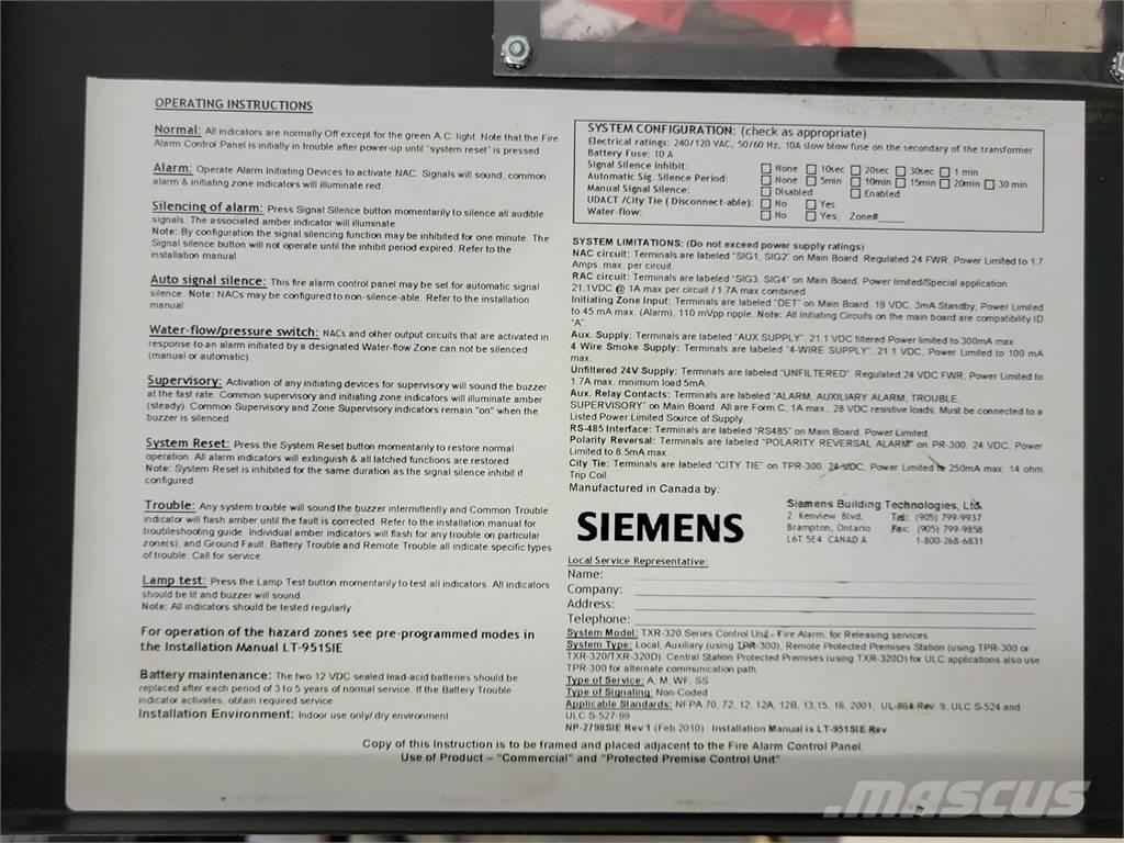Siemens TXR-320 Stavebníctvo - ostatné