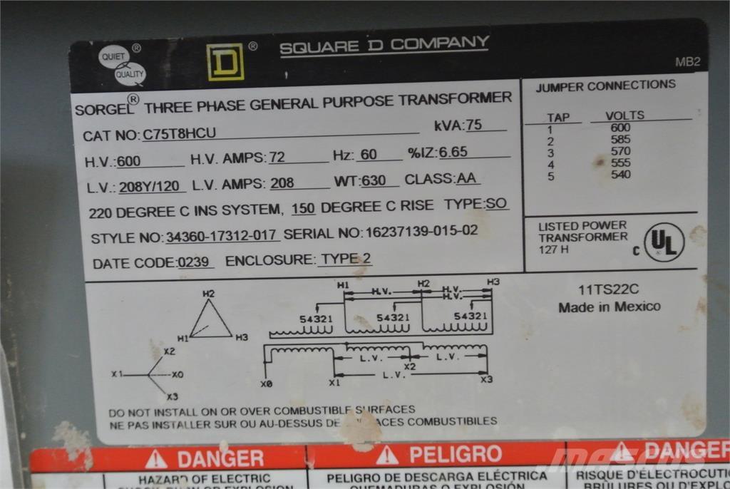  SQUARE D C75T8HCU Stavebníctvo - ostatné