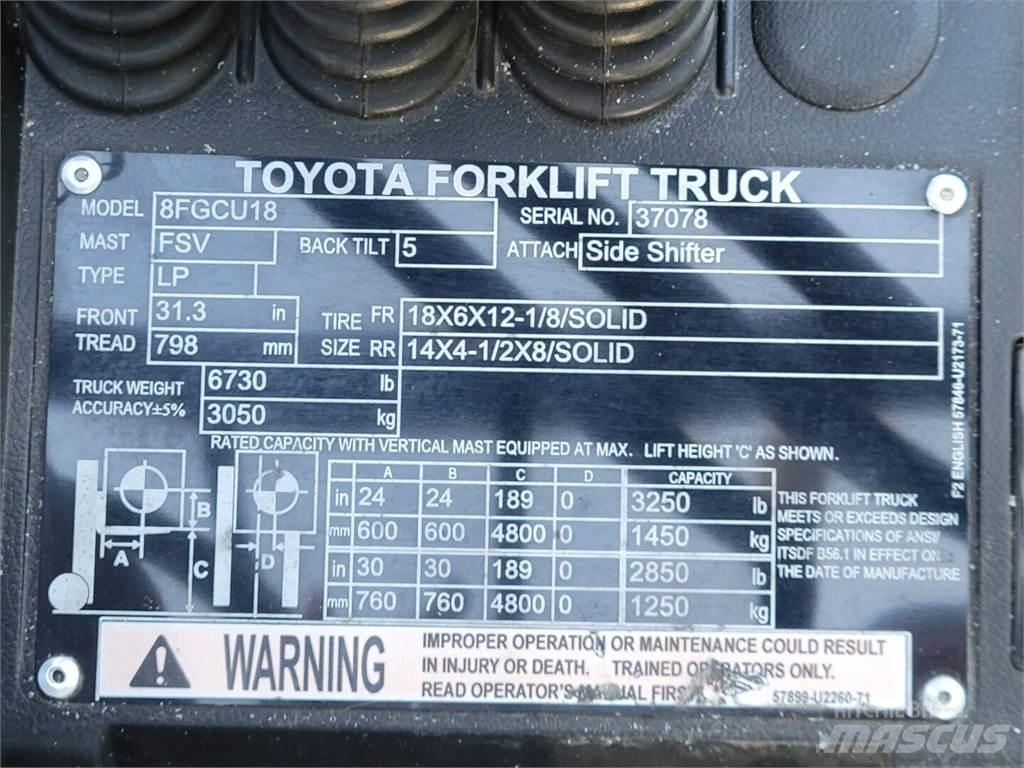 Toyota 8FGCU18 Stavebníctvo - ostatné