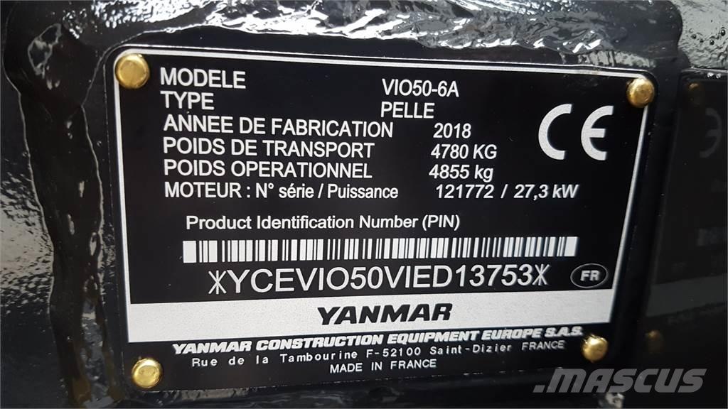 Yanmar ViO50-6 Mini rýpadlá < 7t