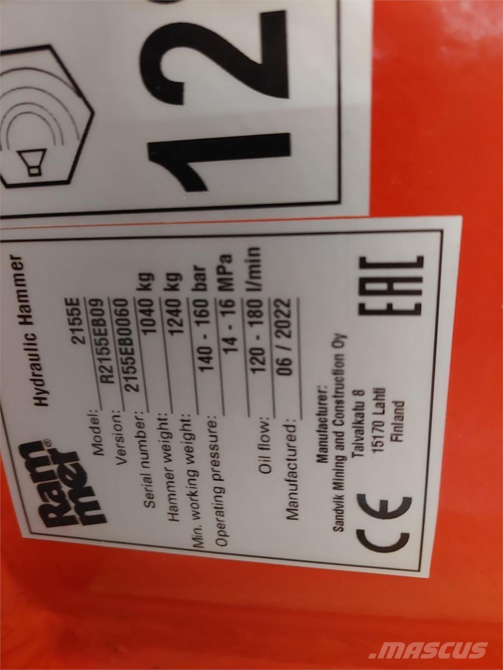 Rammer 2155E Stavebníctvo - ostatné