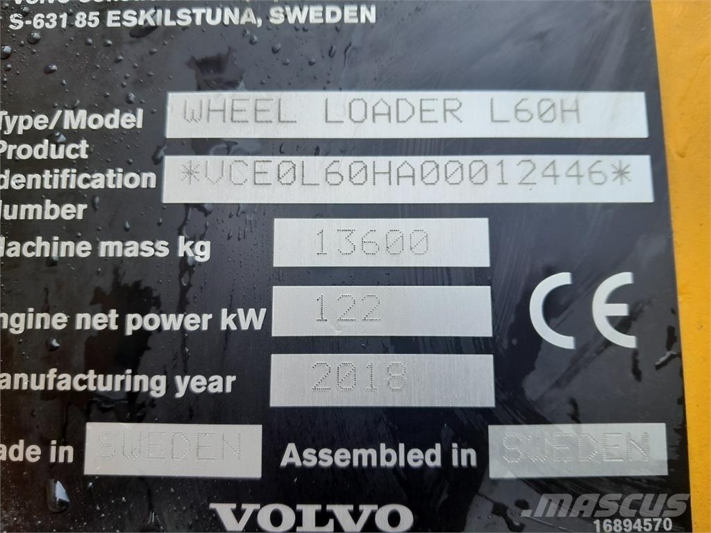 Volvo L60H Kolesové nakladače
