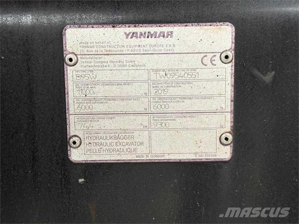 Yanmar B 95 W Kolesové rýpadlá