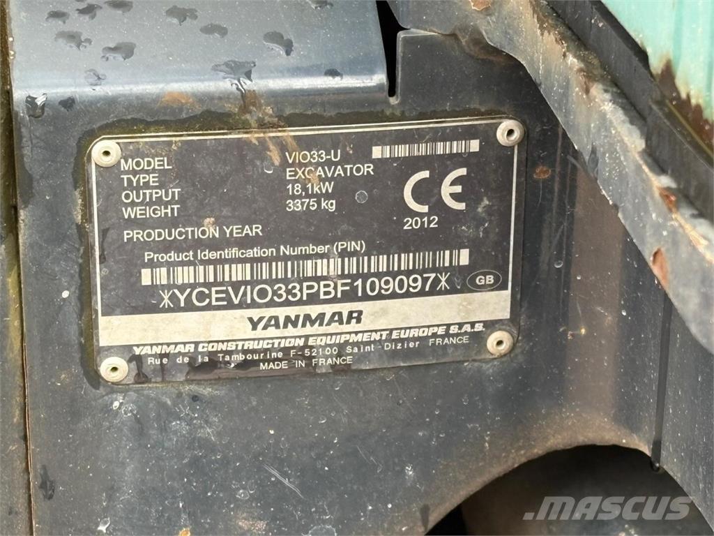 Yanmar Vio 33-U Mini rýpadlá < 7t