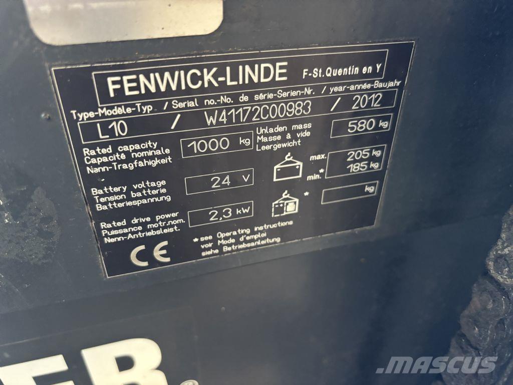 Linde L10 Ručne vedené vysokozdvižné vozíky