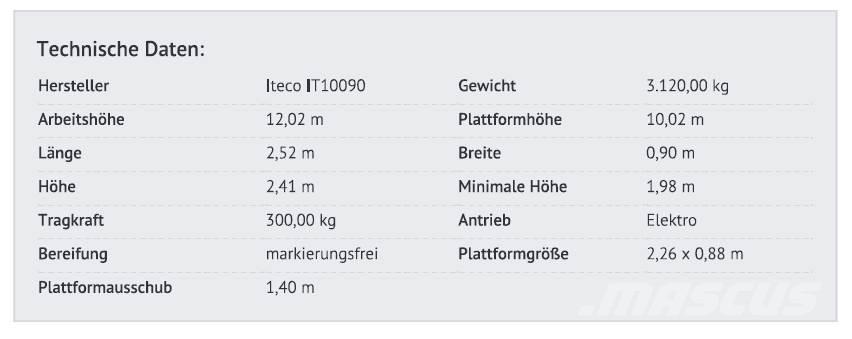 Iteco IT10090 Nožnicové zdvíhacie plošiny