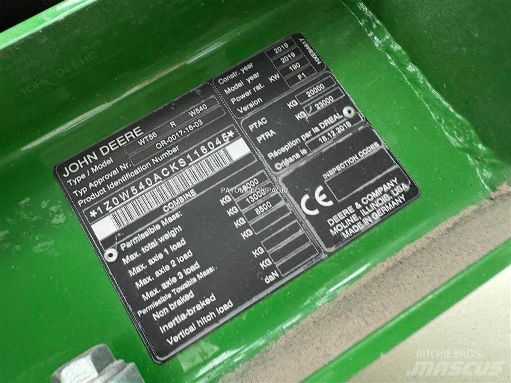 John Deere W540 Kombinované zberacie stroje