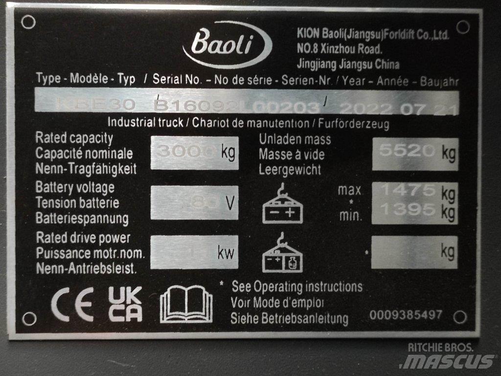 Baoli KBE30 Akumulátorové vozíky