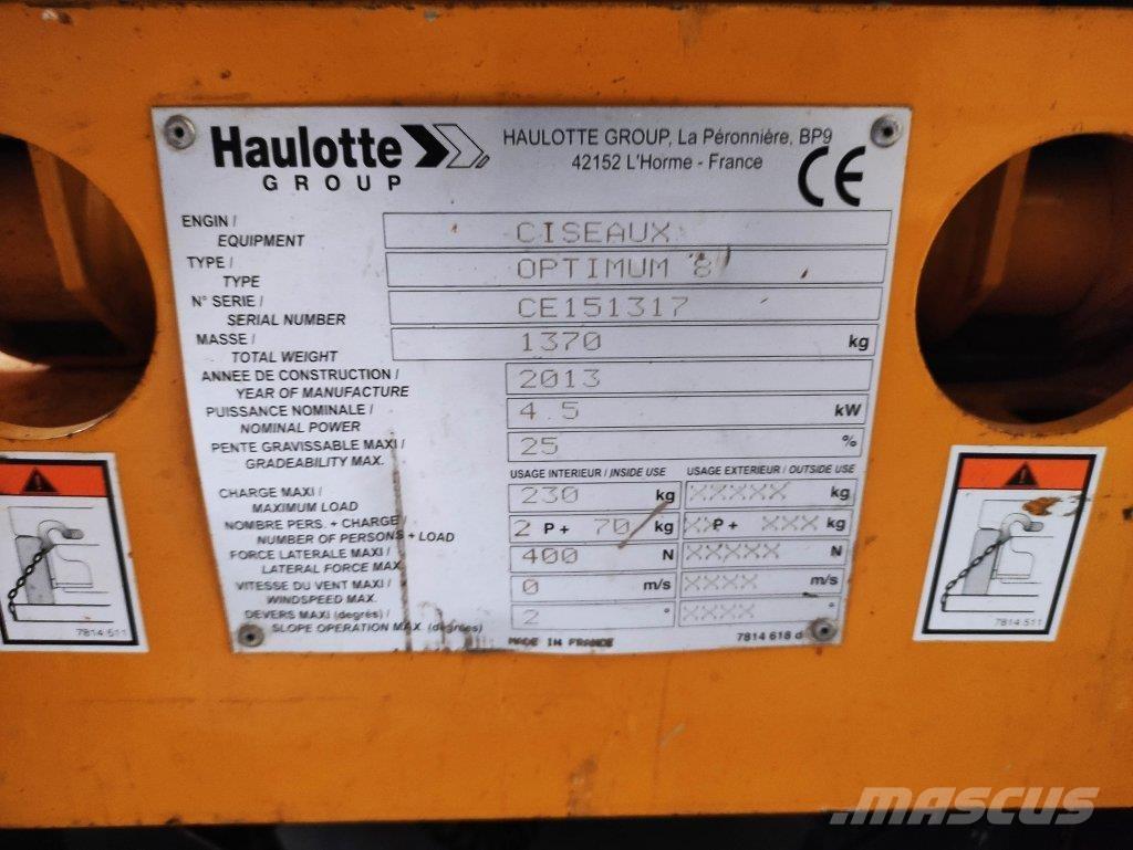 Haulotte OPTIMUM8 Nožnicové zdvíhacie plošiny