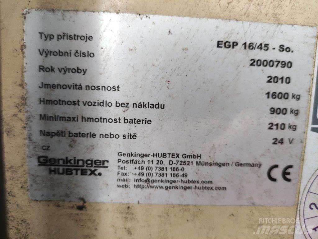 Hubtex EGP16/45-So Ručne vedené vysokozdvižné vozíky