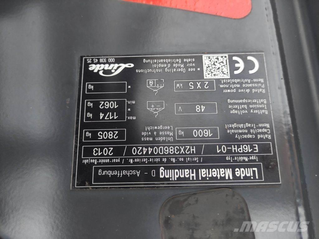 Linde E16PH-01-386 Akumulátorové vozíky
