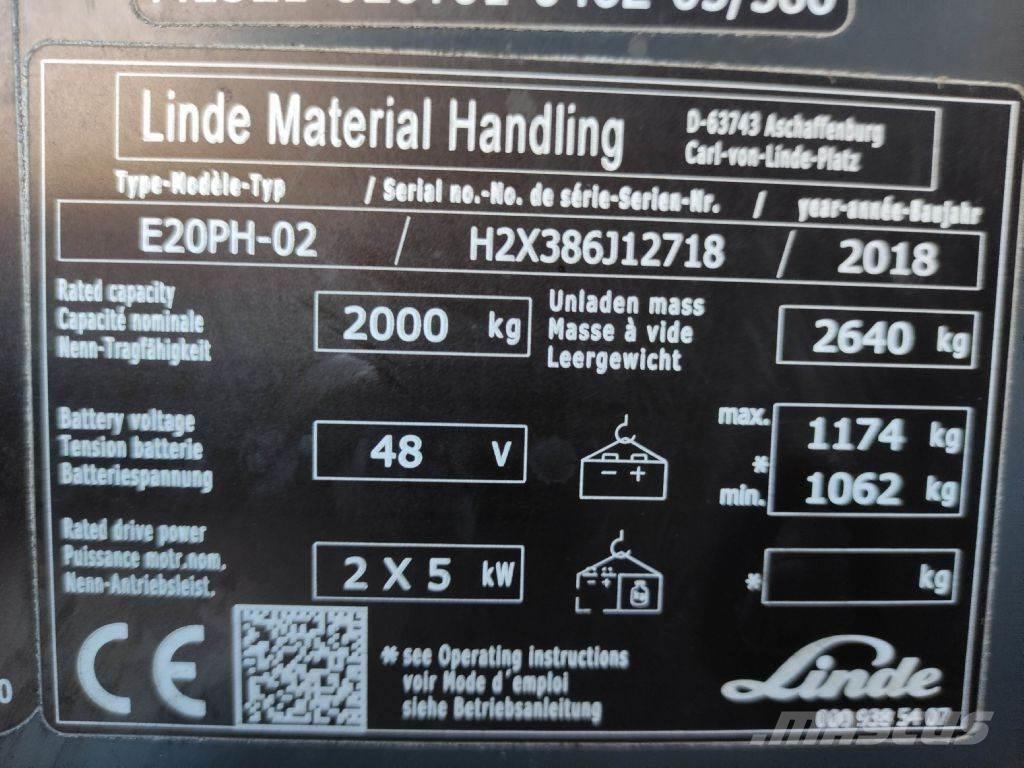 Linde E20P-02-386 EVO Akumulátorové vozíky