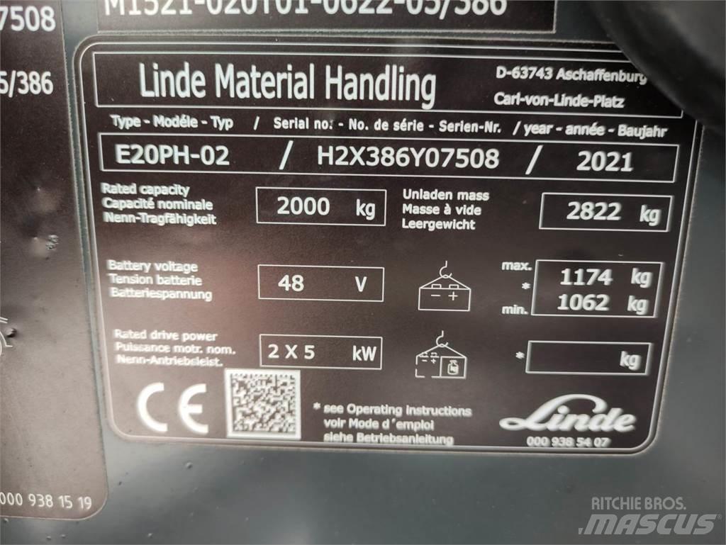 Linde E20PH-02-386-EVO Akumulátorové vozíky