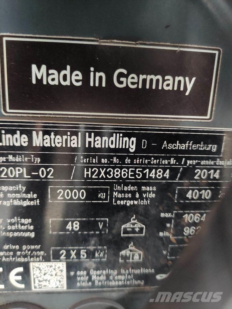 Linde E20PL-02-386 EVO Akumulátorové vozíky