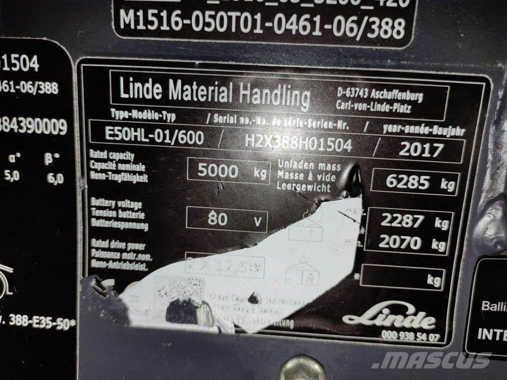 Linde E50HL-01/600-388 Akumulátorové vozíky