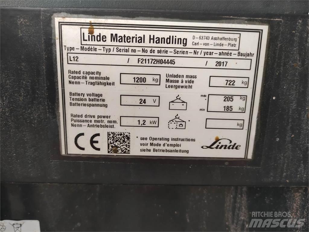 Linde L12 Ručne vedené vysokozdvižné vozíky