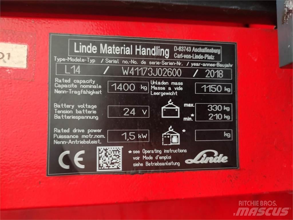Linde L14-1173 Ručne vedené vysokozdvižné vozíky