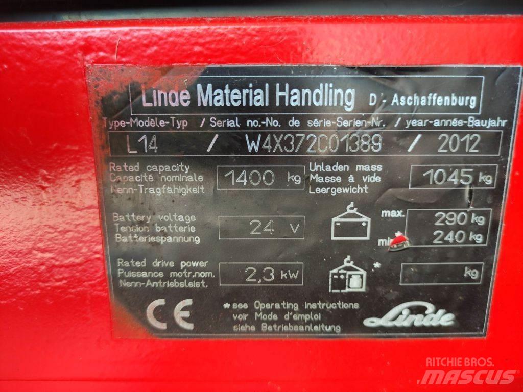 Linde L14-372 Ručne vedené vysokozdvižné vozíky