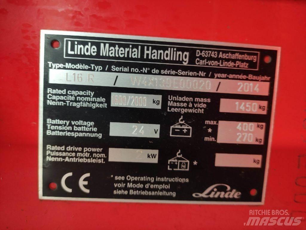 Linde L16R Akumulátorové vozíky