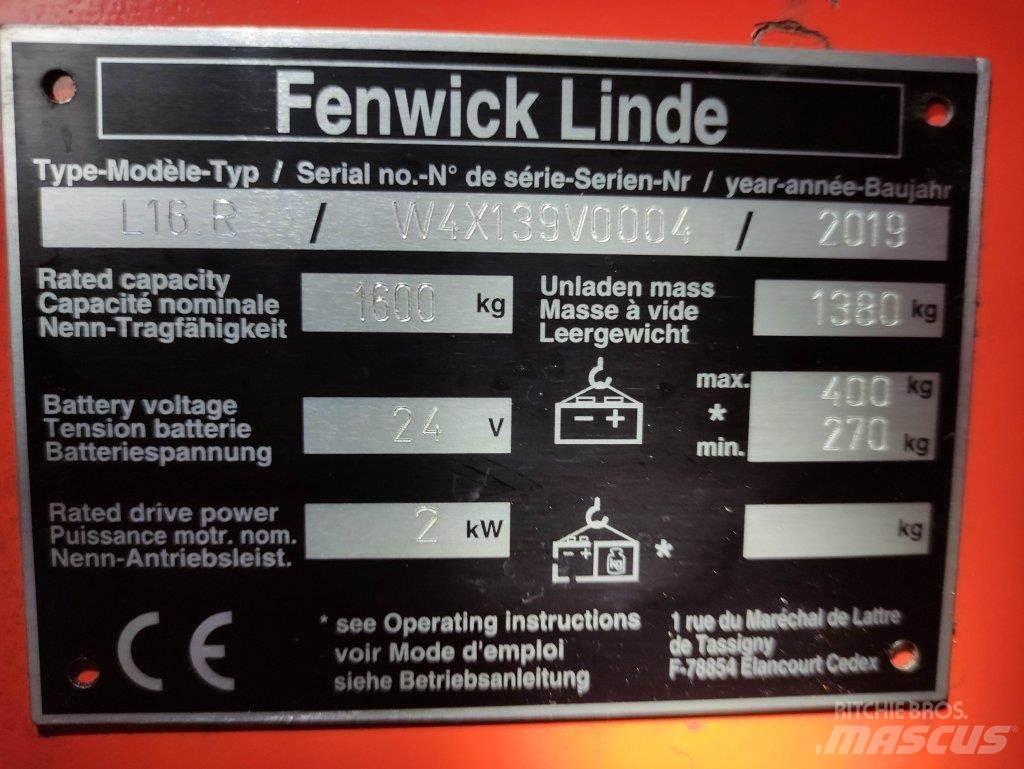 Linde L16R Ručne vedené vysokozdvižné vozíky