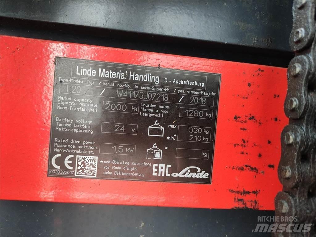 Linde L20i-1173 Ručne vedené vysokozdvižné vozíky